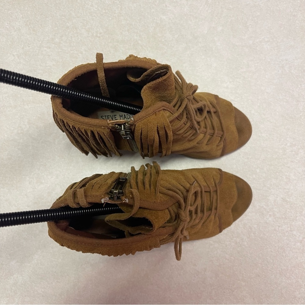 Steve Madden Fringe Ankle Boot Open Toe Fringe Bo… - image 8